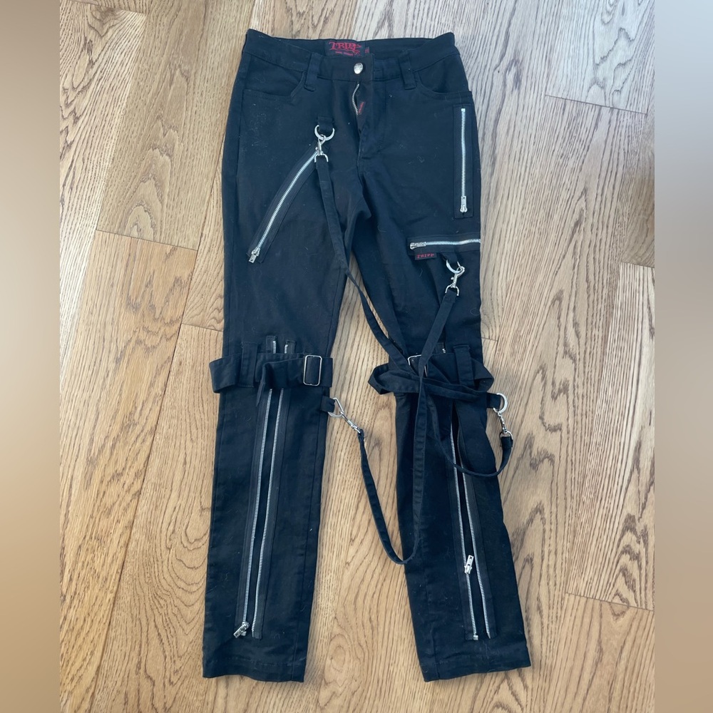 Tripp NYC Black Pants with Silver Zippers